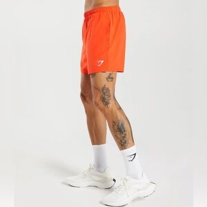 Gymshark Men's Bright Orange Athletic Shorts